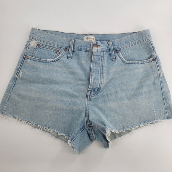 Madewell Relaxed High Rise Waist Cutoff Denim Shorts New Size 31 - Picture 1 of 5
